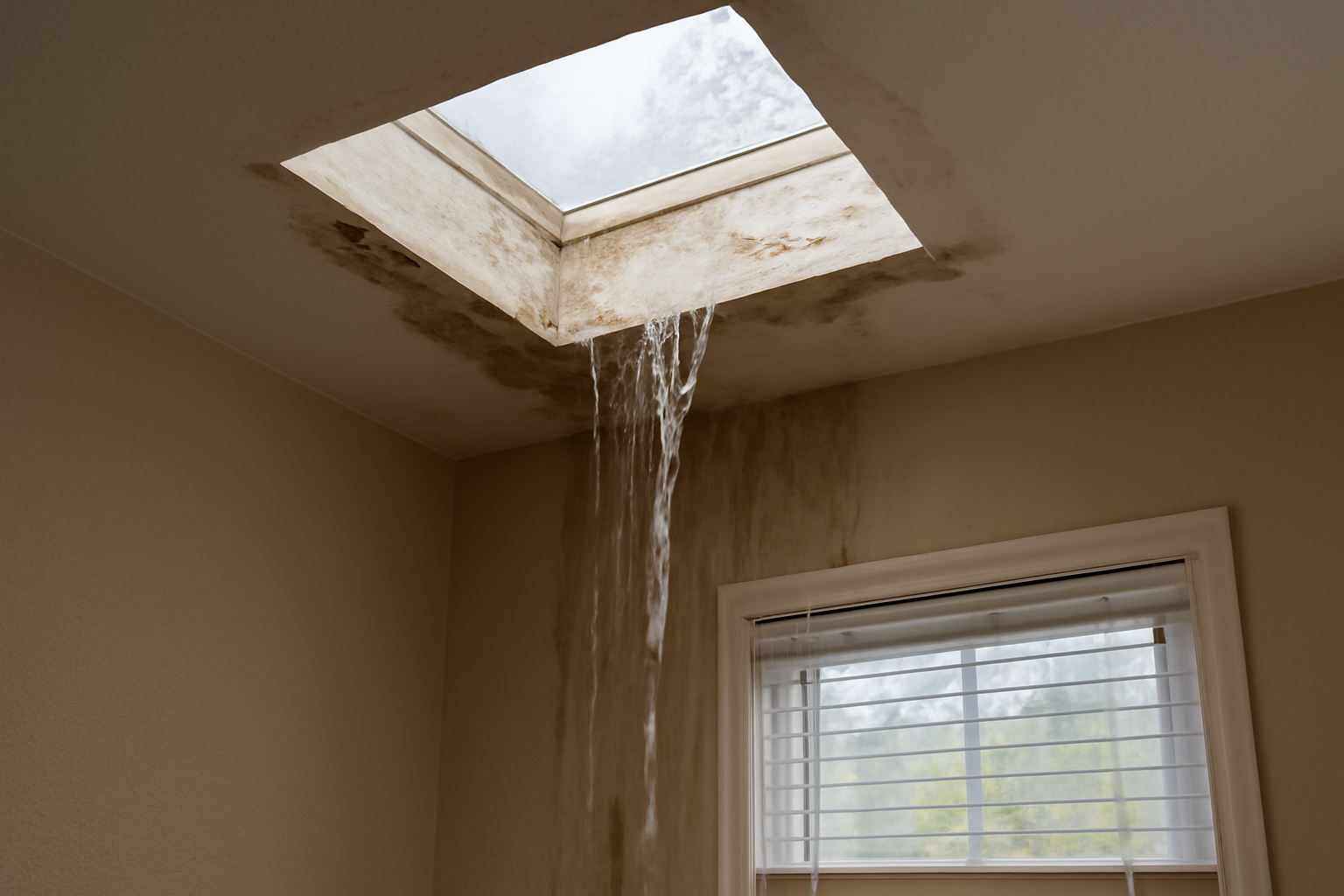 Skylight Leak Water Removal in Keller, TX